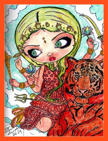 durga chevauche le tigre